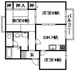 リトルフィールドE棟の物件間取画像